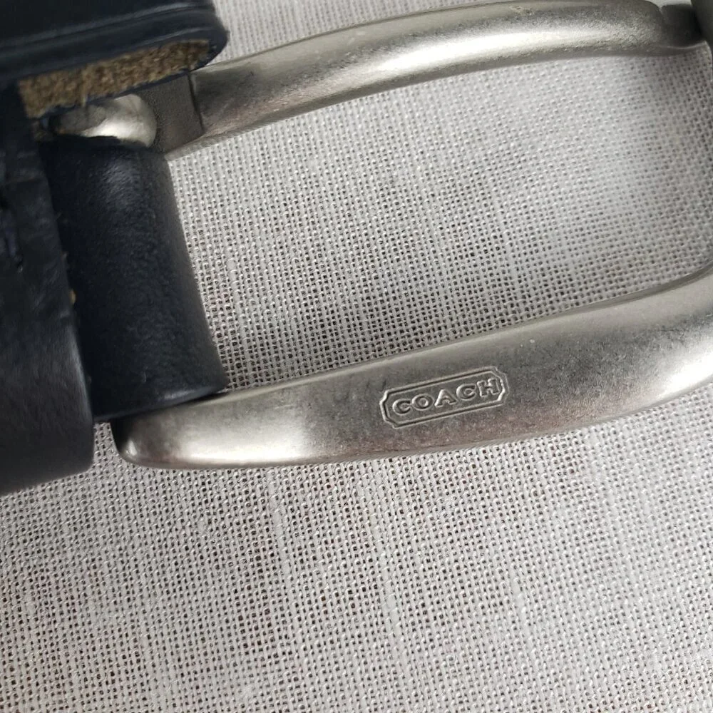 Coach Braided Belt Black Leather 1.5